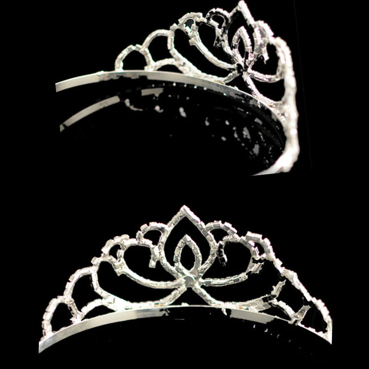 Damen Elegante Strass-Tiara mit floralem Design Karnz