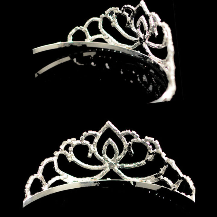 Damen Elegante Strass-Tiara mit floralem Design Karnz