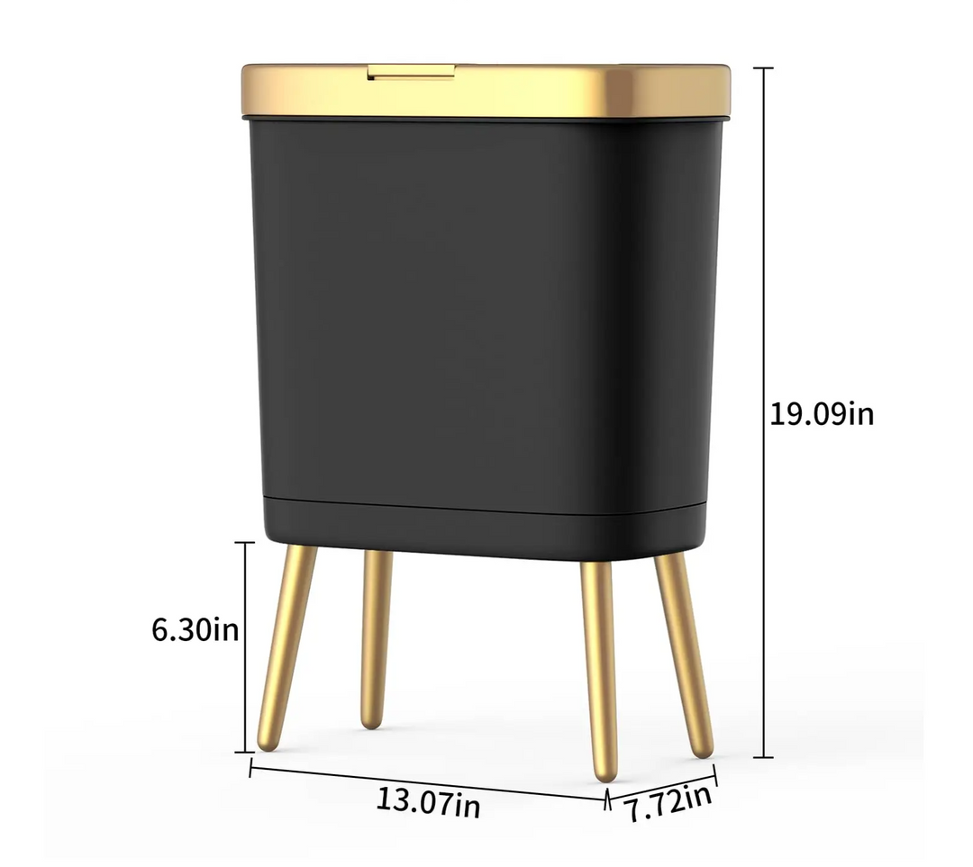 GoldenSlim Moderner Mülleimer mit Deckel Karnz