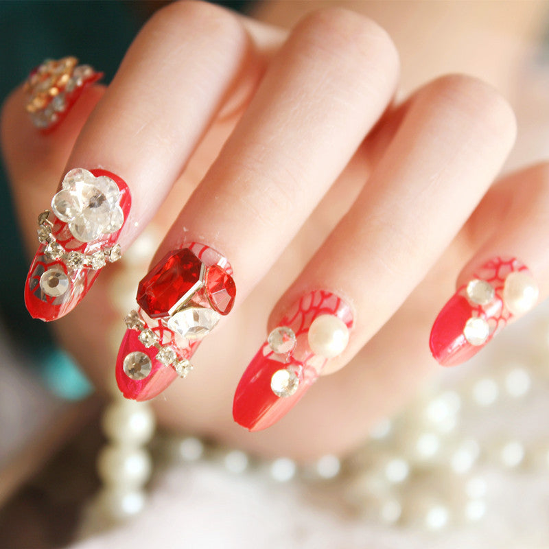 Strass-Besetztes Press-On Nagelset