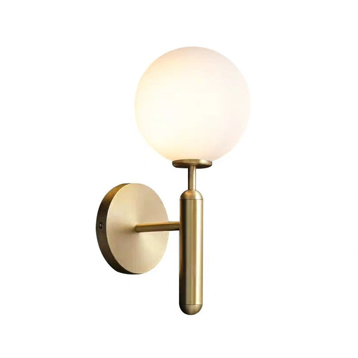 Milchglasball-Wandleuchte Zeitgenössisch 1 Kopf Messing Wandmontage Lichtarmatur mit Metalldesignarm | Karnz