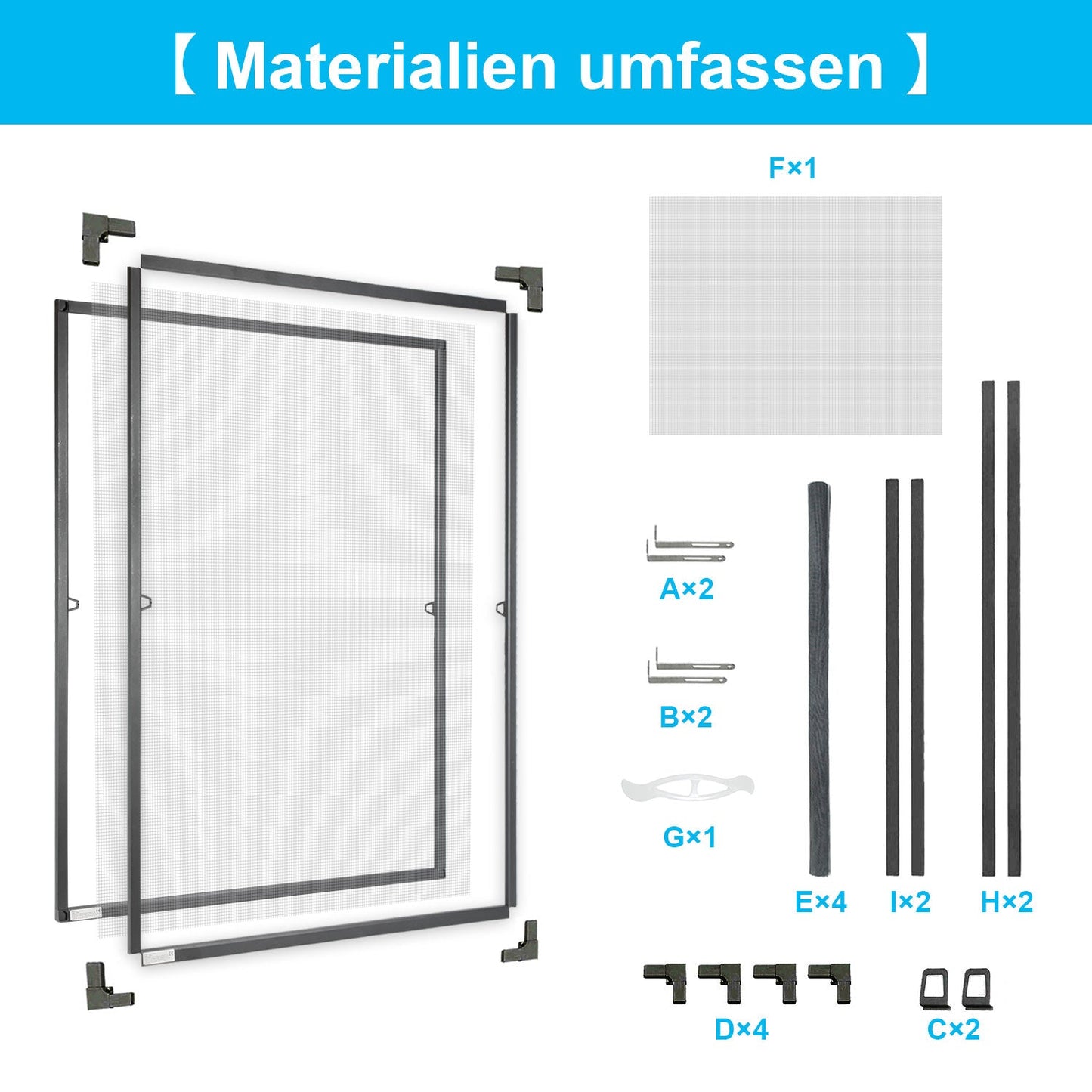 Fliegengitter Fenster Insektenschutz Anthrazit | Karnz