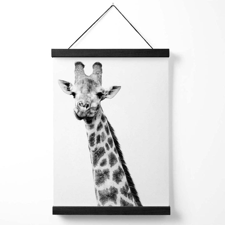 Freches Giraffen-Tierposter (Schwarz-Weiß) mit Aufhänger