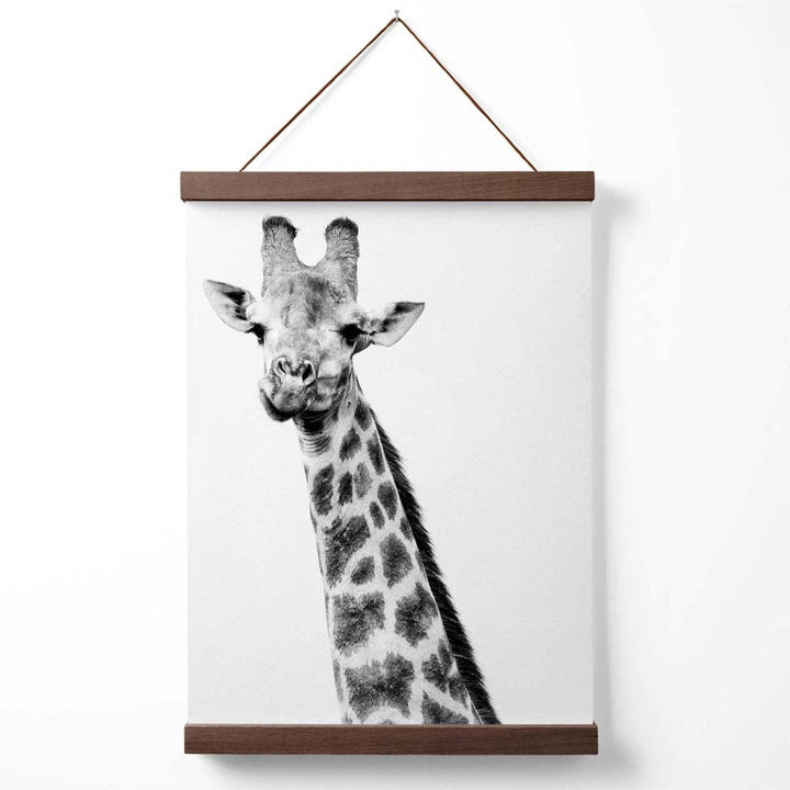 Freches Giraffen-Tierposter (Schwarz-Weiß) mit Aufhänger