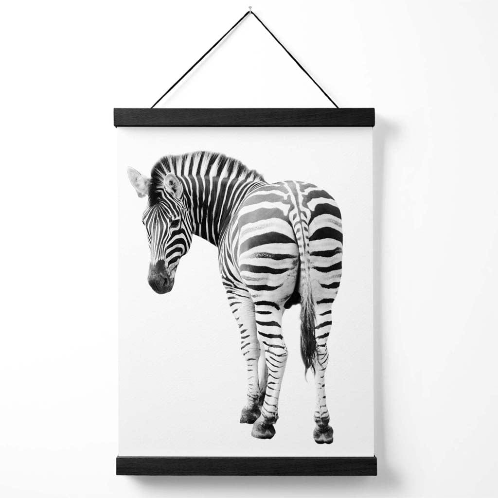 Freches Zebra-Tierposter (Schwarz-Weiß) mit Aufhänger