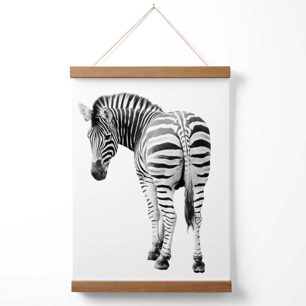 Freches Zebra-Tierposter (Schwarz-Weiß) mit Aufhänger