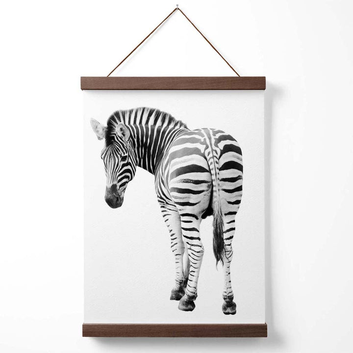 Freches Zebra-Tierposter (Schwarz-Weiß) mit Aufhänger