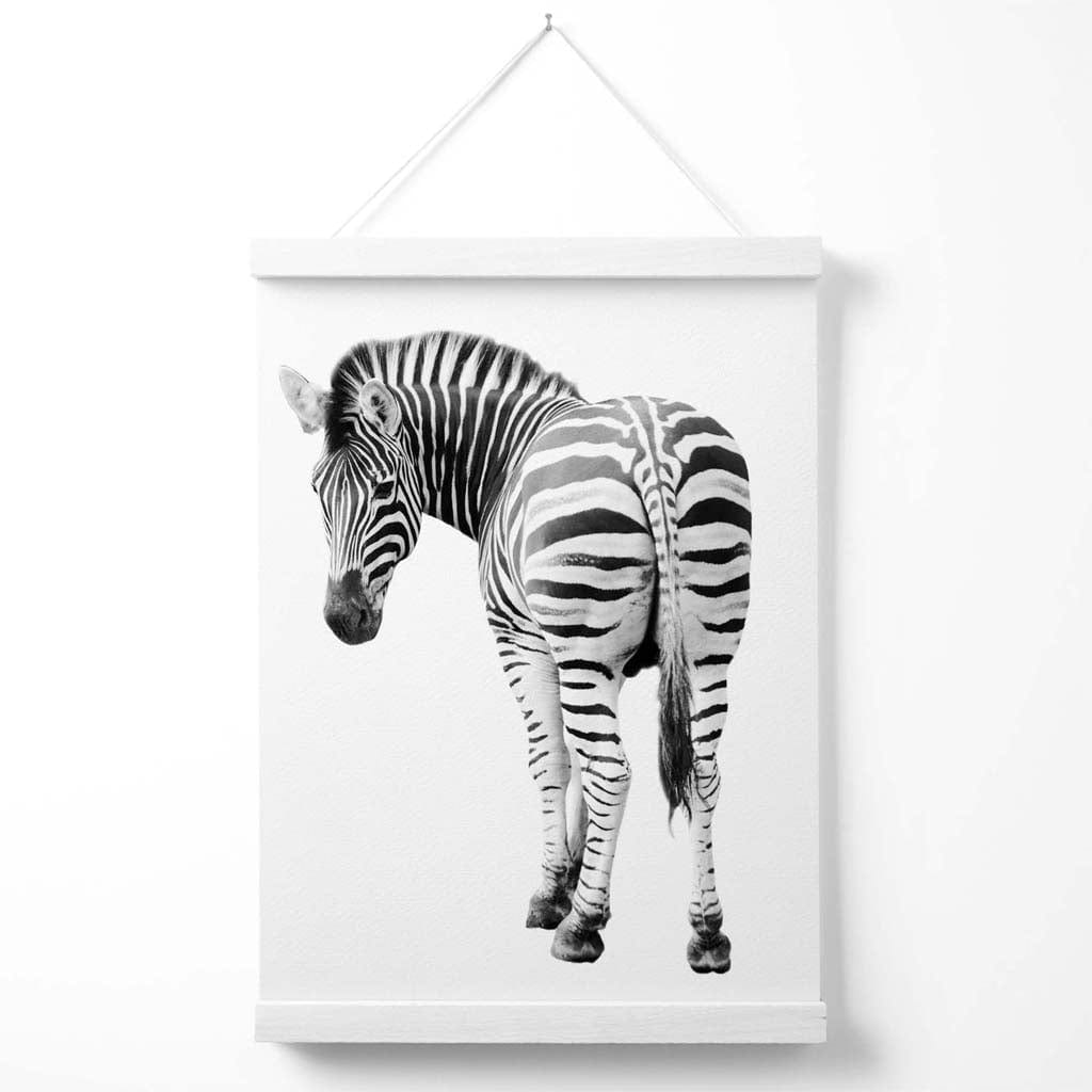 Freches Zebra-Tierposter (Schwarz-Weiß) mit Aufhänger