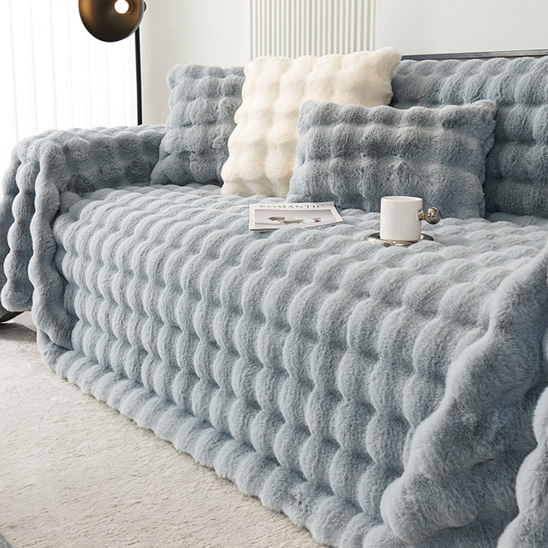 Luxe Ripple Faux Fur Sofa Cover - Modern, Stylisch & Langlebig Sofa Schutz | Karnz
