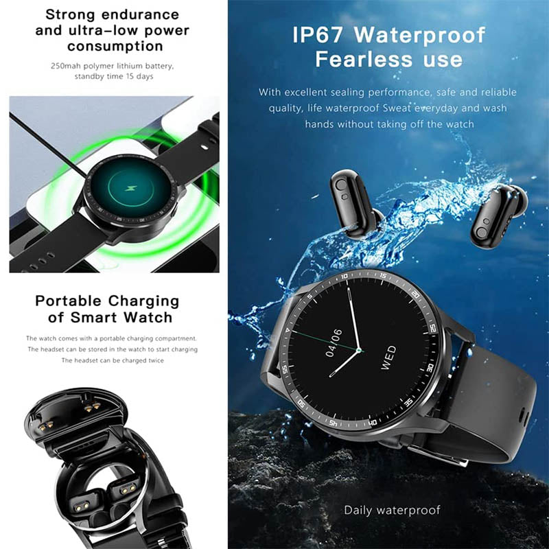 2-in-1 Smartwatch mit Bluetooth-Kopfhörern | Karnz