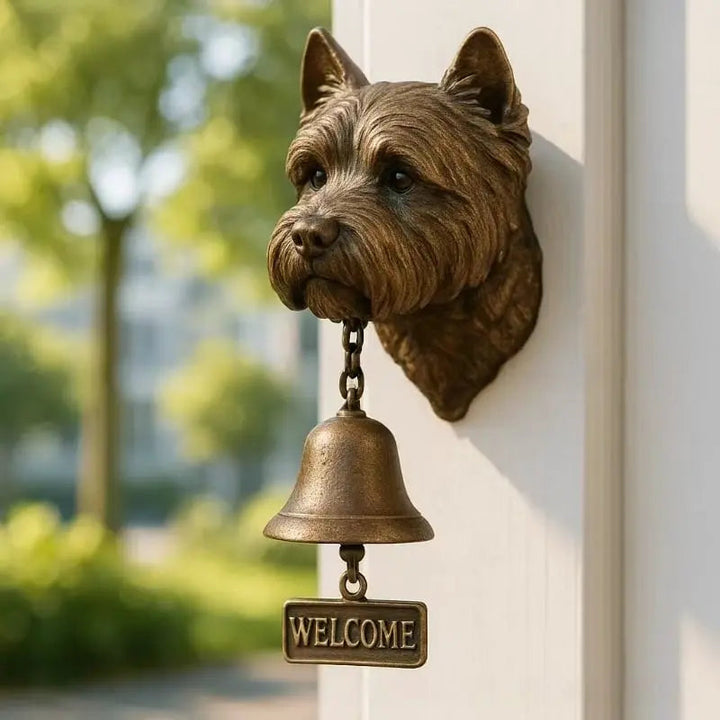 Willkommensglocke „Schäfer“ aus Bronze – Elegante Wandglocke mit Schäferhundmotiv