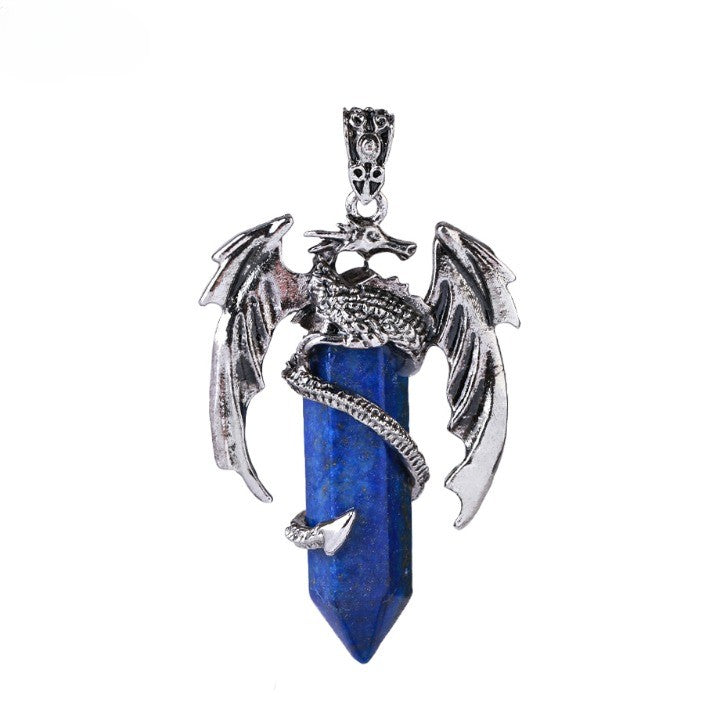 Karnz | Bohemian Stil Natürlicher Mystischer Edelstein Drachenanhänger