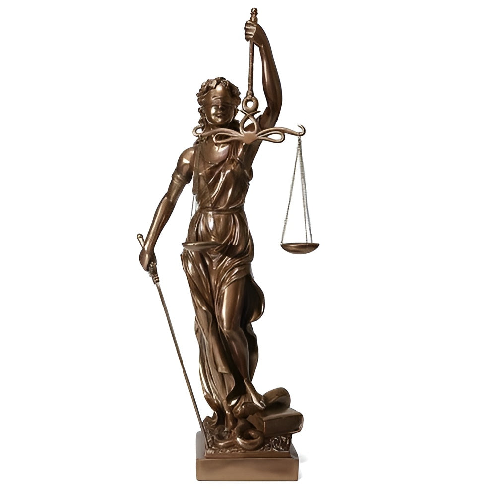 Statue der Göttin der Gerechtigkeit – Eine elegante dekorative Skulptur von Justitia | Karnz
