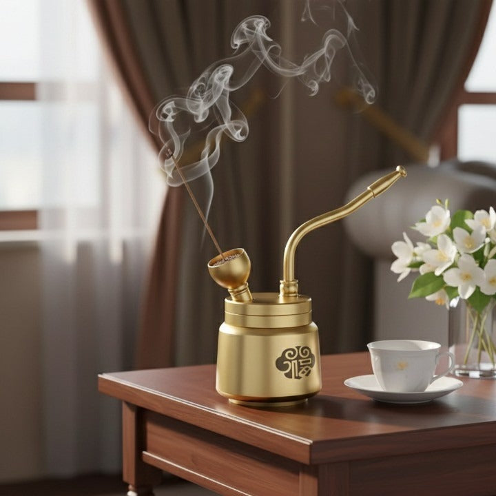 Artisan Brass Pipe Aromatherapie Räuchergefäß | Karnz