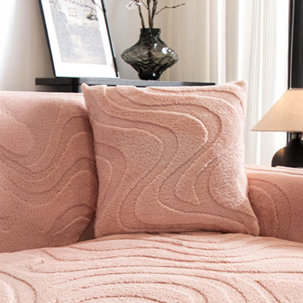 Warme Plüsch Kurvige Jacquard Rutschfeste Sofa-Schutzhülle | Karnz