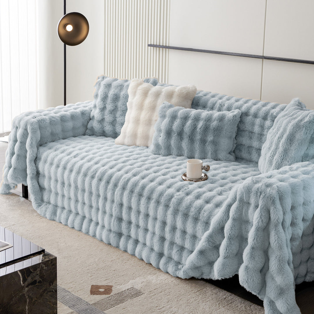 Luxe Ripple Faux Fur Sofa Cover - Modern, Stylisch & Langlebig Sofa Schutz | Karnz