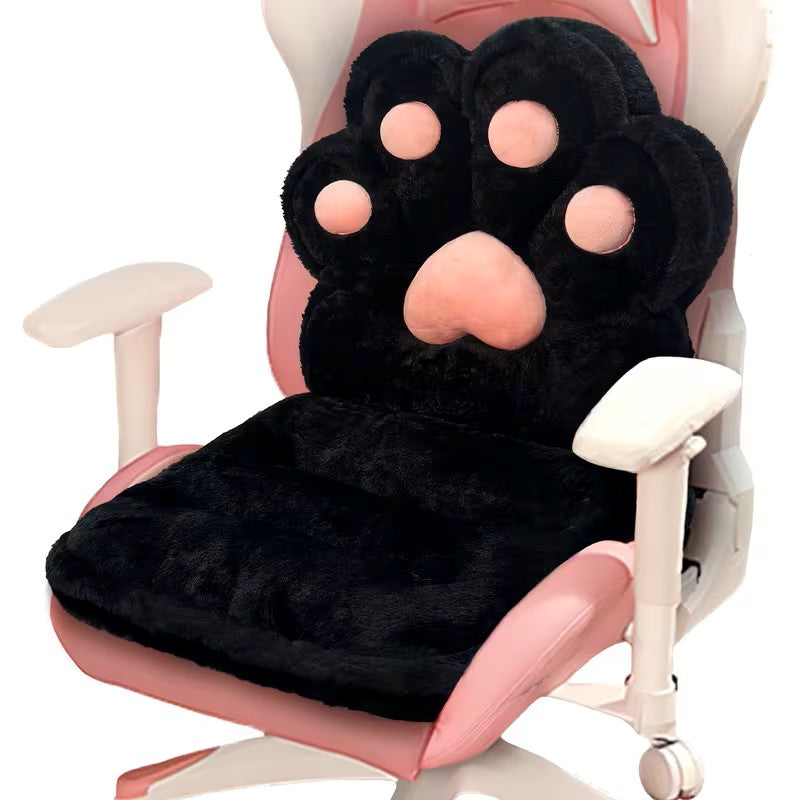 L-förmiges Katzenpfoten-Kissen – kuschelig und weich | Flauschiges Sitzkissen für Gaming-Stühle und Sofas | Karnz