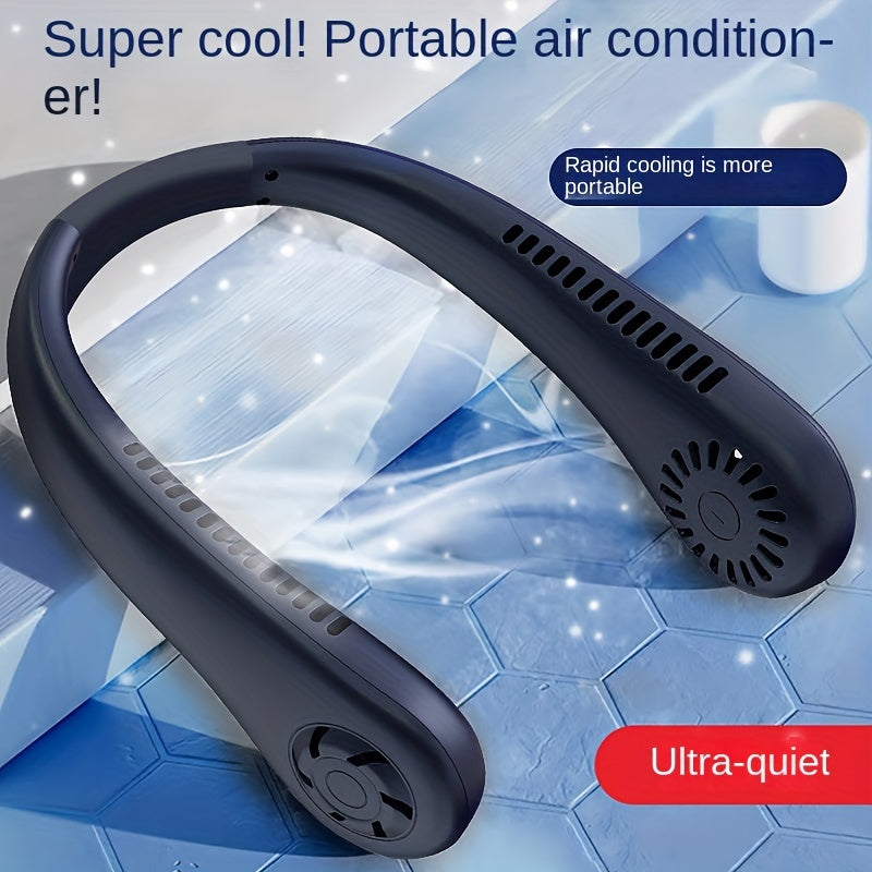 1pc Hände-frei Tragbarer Halsventilator - Wiederaufladbar, bladlos und USB-betrieben - Perfekt für Büro und Reisen | Karnz