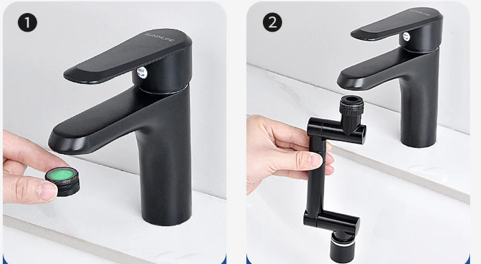 FlexiFlow 360° drehbarer und ausziehbarer Wasserhahnkopf Karnz