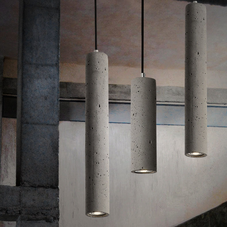 Industrielle Zylinder-Pendelleuchte aus Beton | 1-flammig | Glatte oder raue Oberfläche