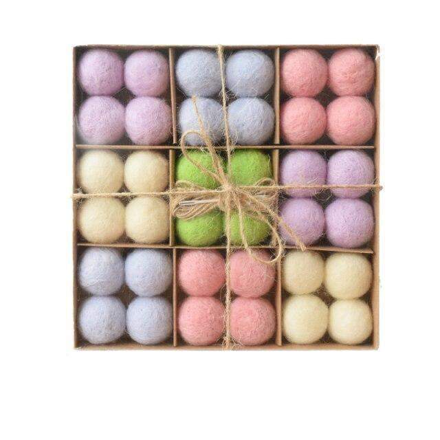 36pcs Woll Weihnachtsbaumkugeln Karnz