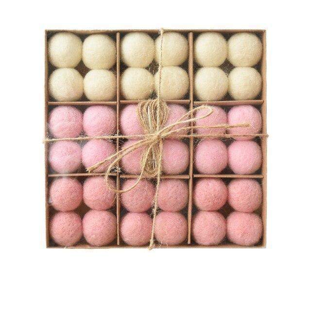 36pcs Woll Weihnachtsbaumkugeln Karnz