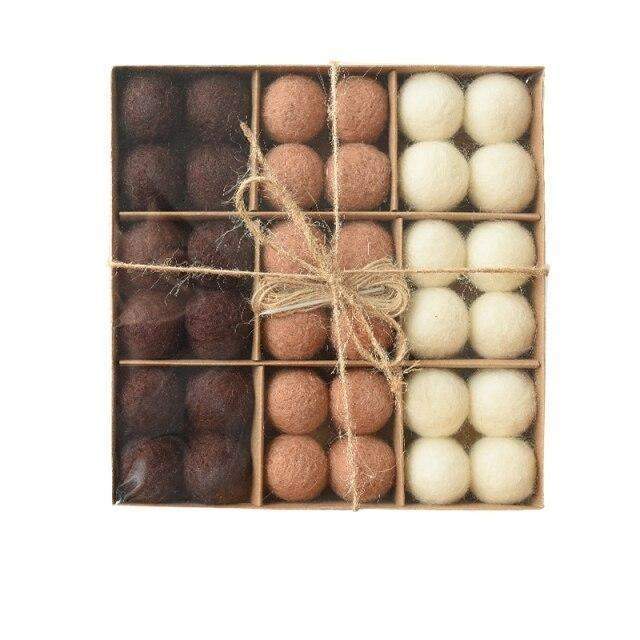 36pcs Woll Weihnachtsbaumkugeln Karnz