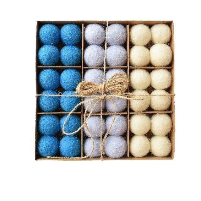 36pcs Woll Weihnachtsbaumkugeln Karnz