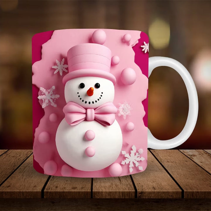 3D Schneemann Keramiktasse - Lustiges Weihnachtsgeschenk | Karnz