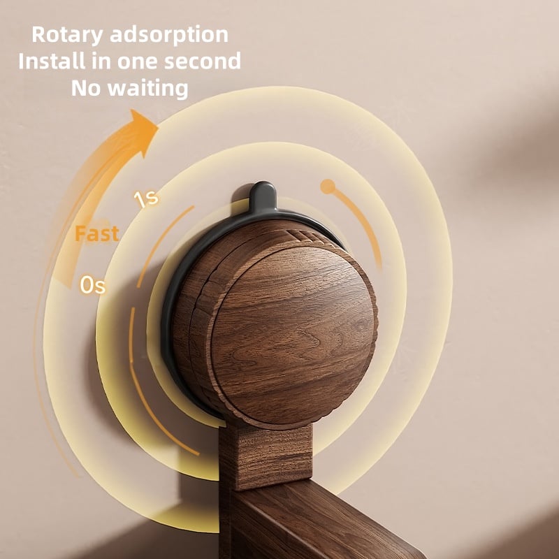 Walnut wood toilet paper holder – hole-free with suction cup | Karnz