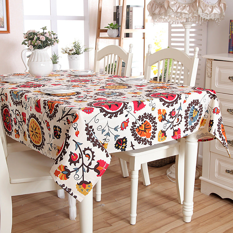Lebhaftes florales Mustertischdecke