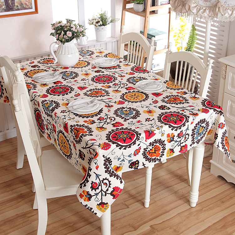 Lebhaftes florales Mustertischdecke