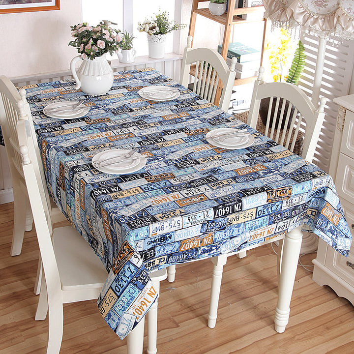 Vintage Kennzeichen Tischdecke