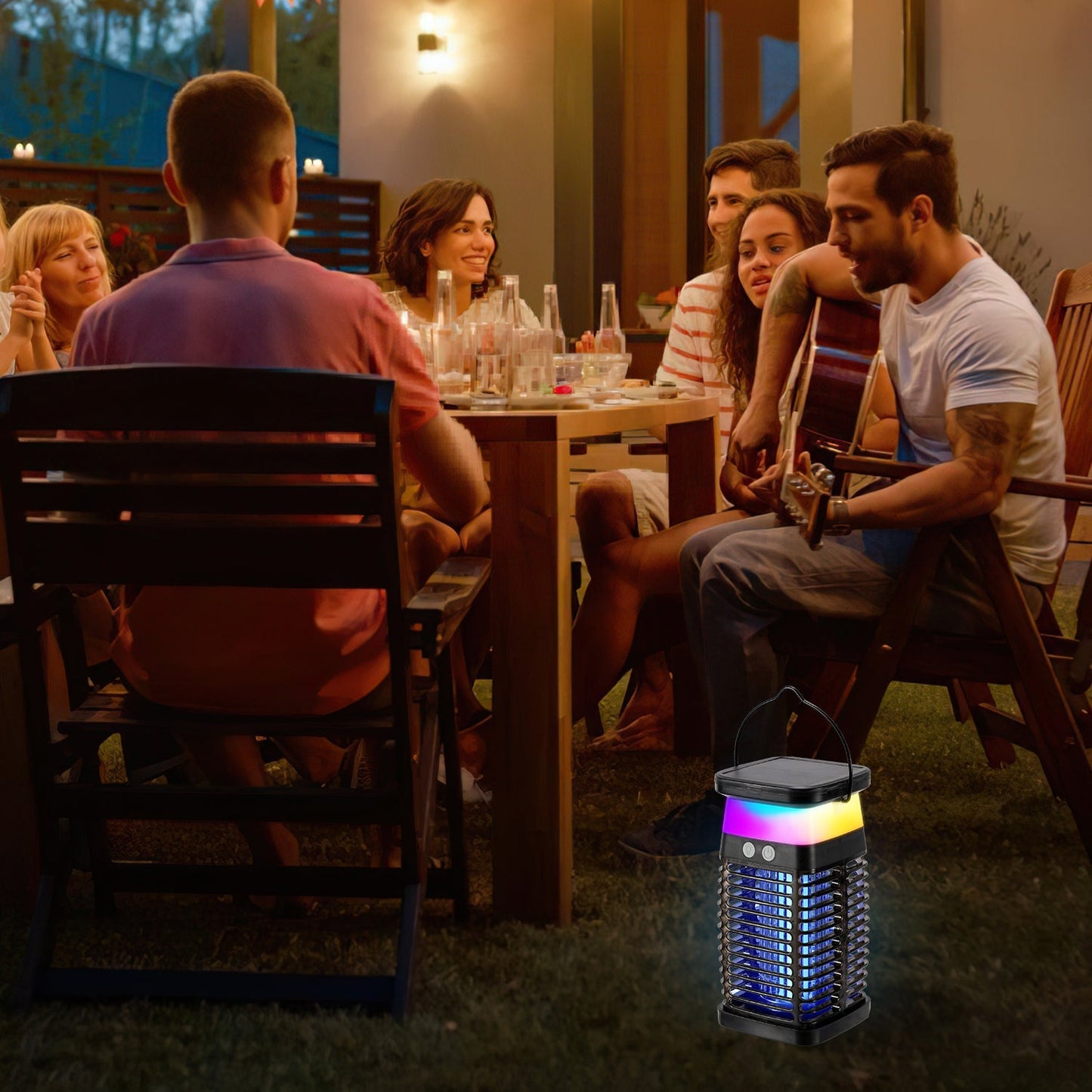 Solar Mückenabwehr-Lampe UV-Licht Mückenlampe RGB | Karnz
