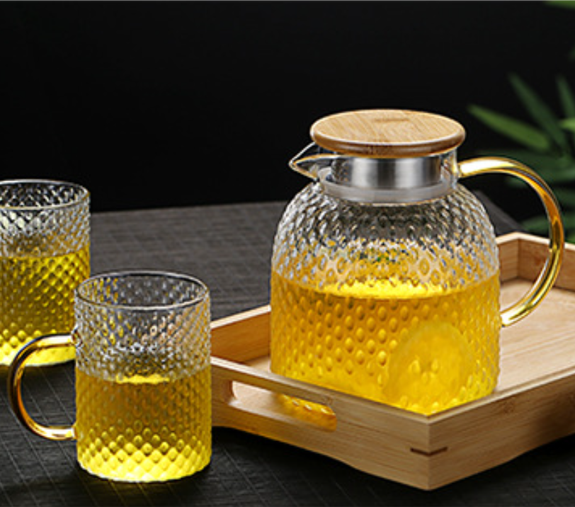 Karnz | Heizbare Glas-Kaltwasserkaraffe mit Reis-Muster