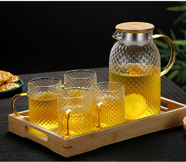 Karnz | Heizbare Glas-Kaltwasserkaraffe mit Reis-Muster