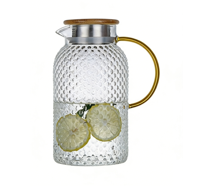 Karnz | Heizbare Glas-Kaltwasserkaraffe mit Reis-Muster