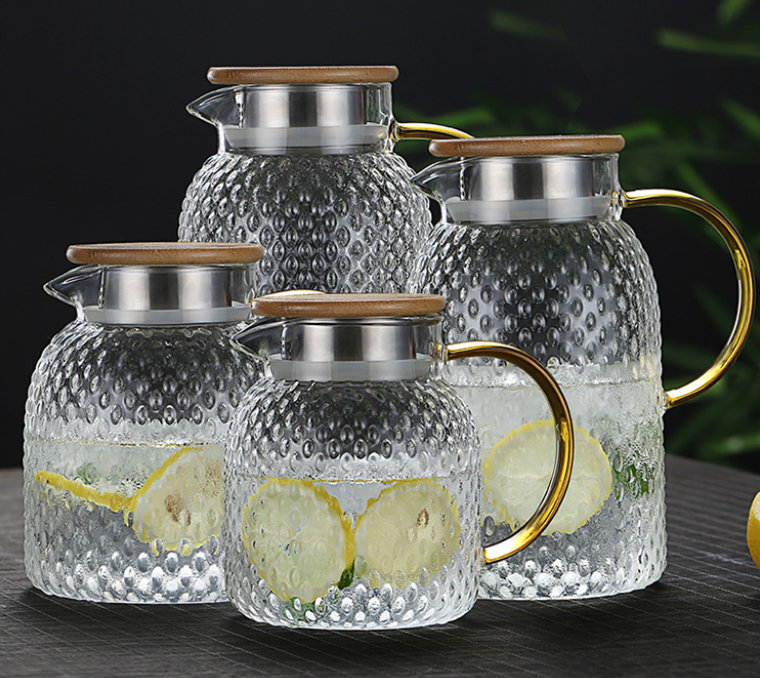 Karnz | Heizbare Glas-Kaltwasserkaraffe mit Reis-Muster