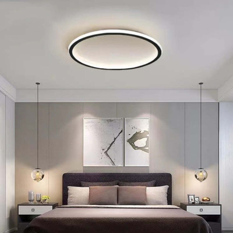 LunaNova - Moderne LED-Deckenleuchte Metall/Acryl für Wohnzimmer und Schlafzimmer, Schwarz/Weiß Design | Karnz