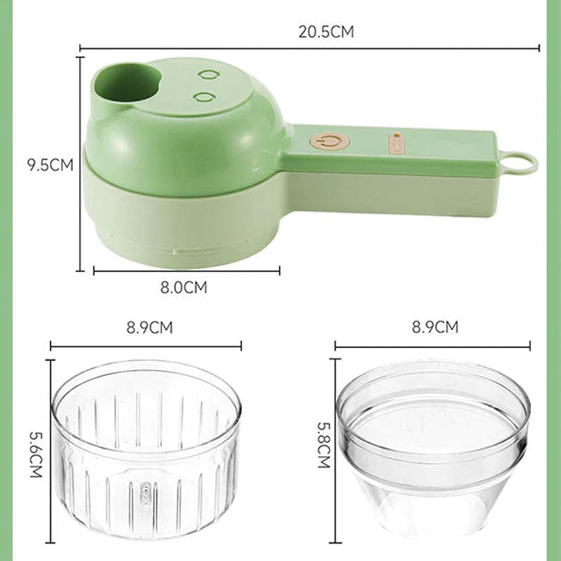4 In 1 Handheld Elektrischer Gemüseschneider Set | Karnz