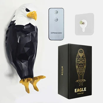 3D-Adler-Wandleuchte | Patriotische LED-Lampe | PETG-Material | Warmweißes Licht
