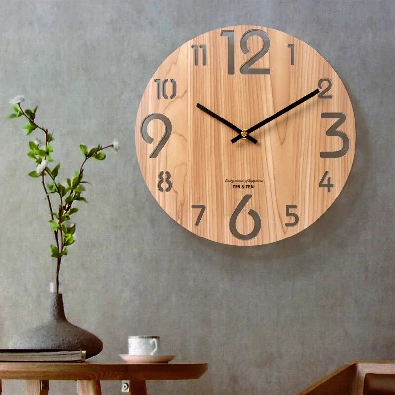 3D-Wanduhr aus Holz
