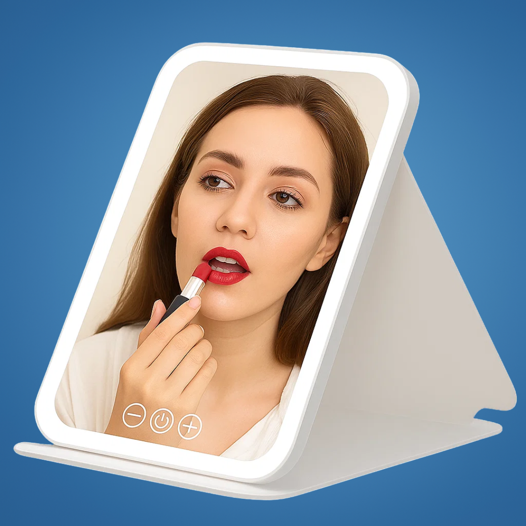 Verstellbare 3-Farben-Beleuchtung – Wiederaufladbares tragbares Design – Perfekt für Reisende & Beautyliebhaber Karnz