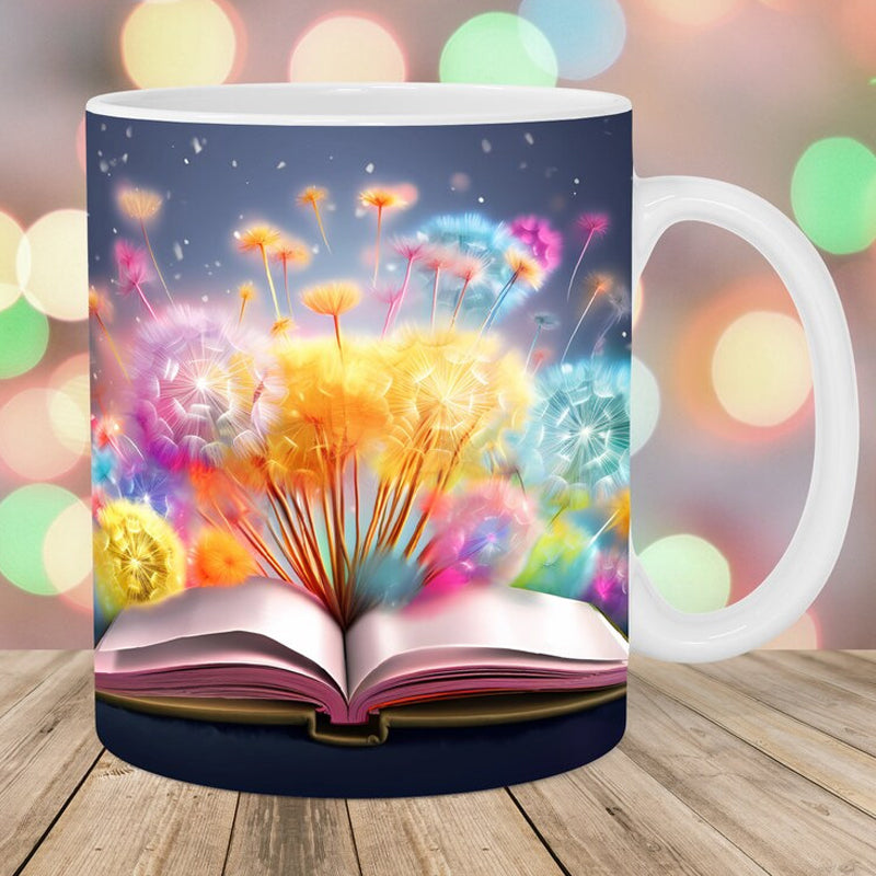3D Künstlerisch Schöne Florale Bücher Kaffeetasse - Buchliebhaber Geschenk | Karnz