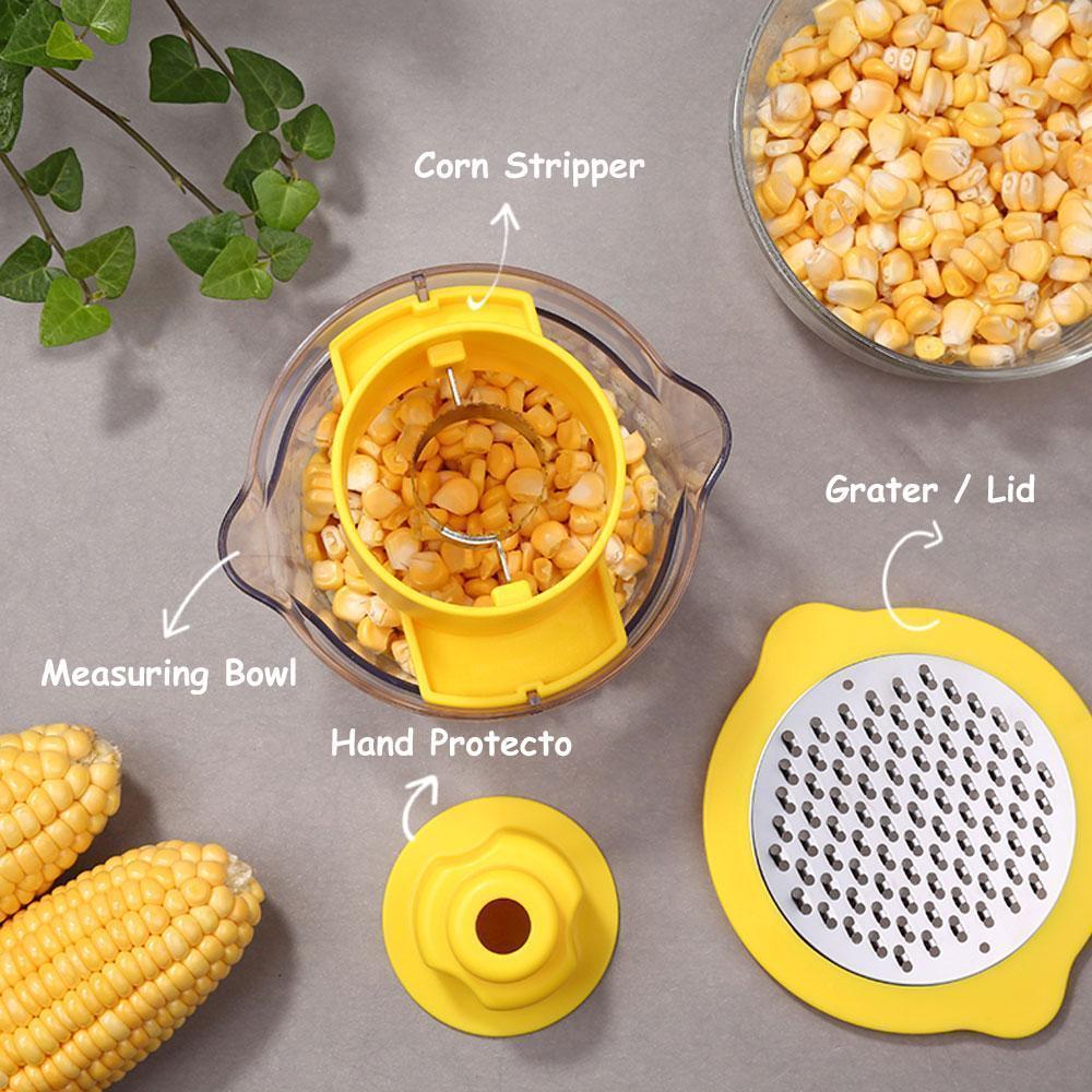 Cob Corn Stripper Mit Eingebautem Messbecher Und Reibe | Karnz