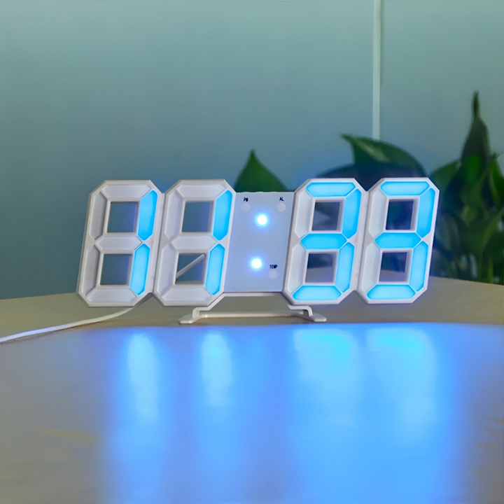 Designer-LED-3D-Wanduhr mit Digitalanzeige und intuitiver Bedienung