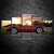 5 Teile Sonnenaufgang - Klassisches Rotes Vintage Auto - Leinwand Wandkunst Gemälde