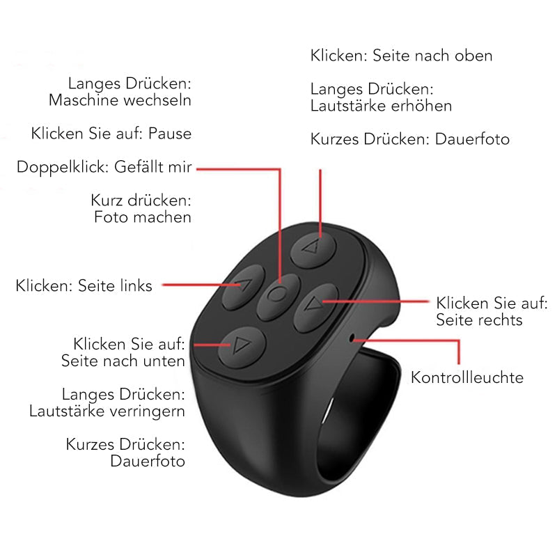 Kabellose Bluetooth-Fernbedienung per Fingertipp | Karnz
