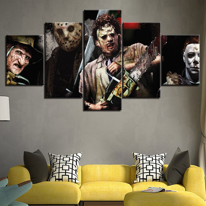 5 Teile Iconic Monster und Killer - Leinwand Wandkunst Gemälde