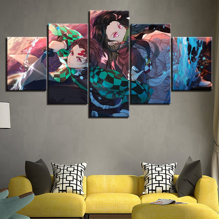 Anime Warrior Team 5 Teile - Leinwand Wandkunst Gemälde
